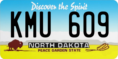 ND license plate KMU609