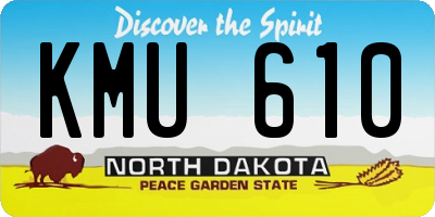 ND license plate KMU610