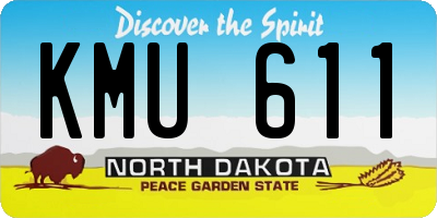 ND license plate KMU611