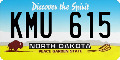 ND license plate KMU615