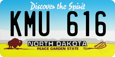 ND license plate KMU616