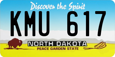 ND license plate KMU617