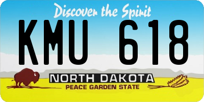 ND license plate KMU618