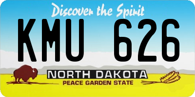 ND license plate KMU626