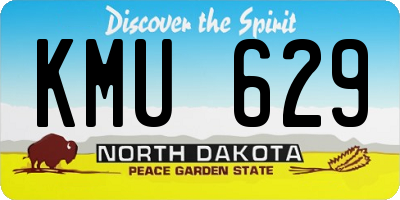 ND license plate KMU629