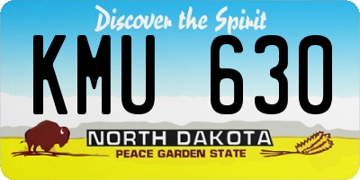 ND license plate KMU630