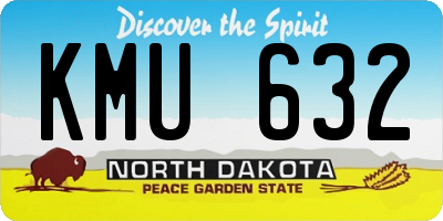 ND license plate KMU632