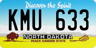ND license plate KMU633