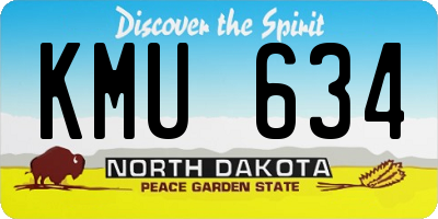 ND license plate KMU634