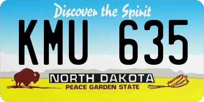 ND license plate KMU635