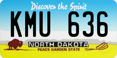 ND license plate KMU636