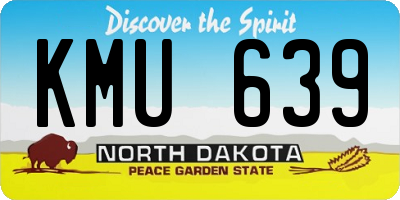 ND license plate KMU639