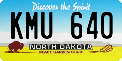 ND license plate KMU640