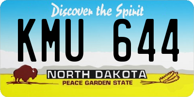 ND license plate KMU644