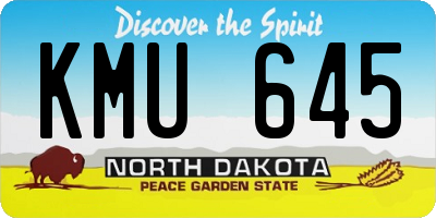 ND license plate KMU645