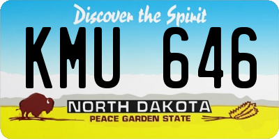 ND license plate KMU646