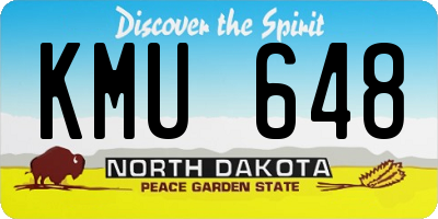 ND license plate KMU648