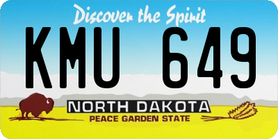 ND license plate KMU649
