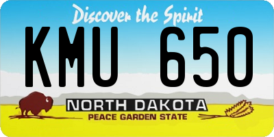 ND license plate KMU650