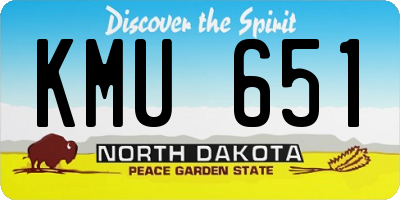 ND license plate KMU651