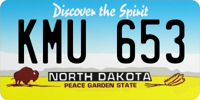 ND license plate KMU653