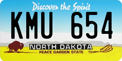 ND license plate KMU654