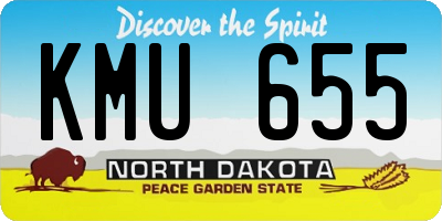 ND license plate KMU655