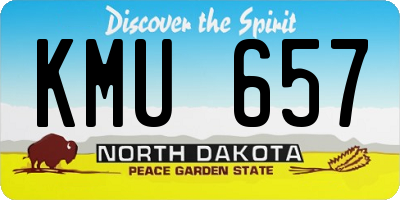 ND license plate KMU657
