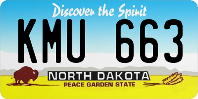 ND license plate KMU663