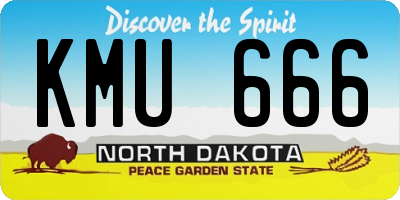 ND license plate KMU666
