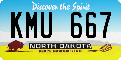ND license plate KMU667