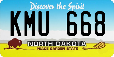 ND license plate KMU668