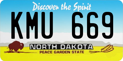 ND license plate KMU669