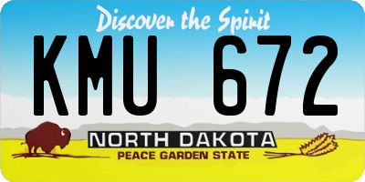 ND license plate KMU672