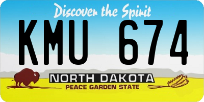 ND license plate KMU674