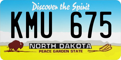 ND license plate KMU675