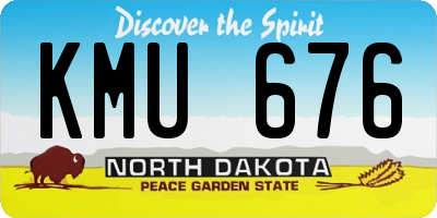 ND license plate KMU676