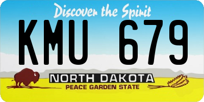 ND license plate KMU679