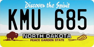 ND license plate KMU685