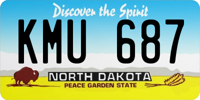ND license plate KMU687