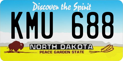 ND license plate KMU688