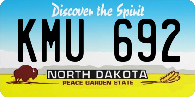 ND license plate KMU692