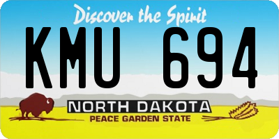 ND license plate KMU694