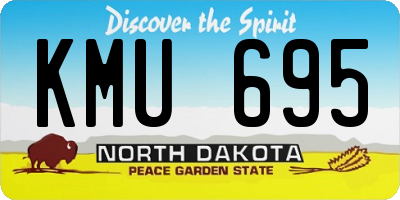 ND license plate KMU695