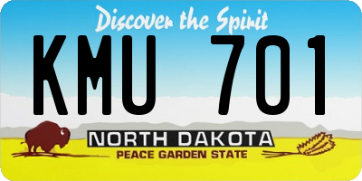 ND license plate KMU701
