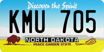 ND license plate KMU705