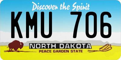 ND license plate KMU706