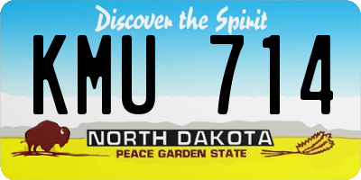 ND license plate KMU714