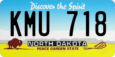 ND license plate KMU718
