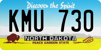 ND license plate KMU730